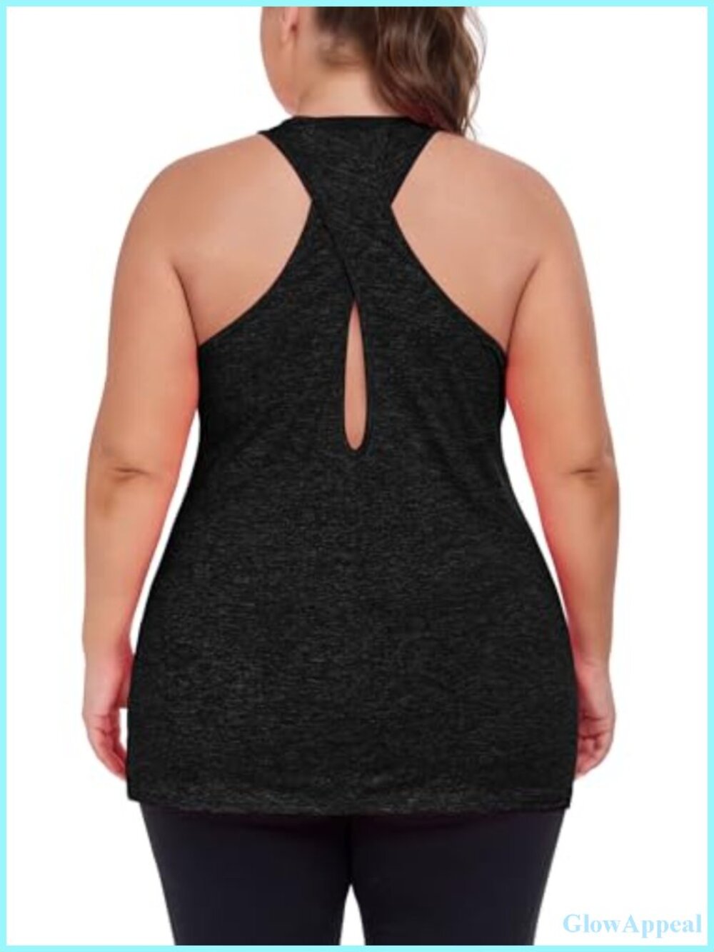 Plus Size Cross Back Workout Tank Top Athletic Yoga Shirt Sleeveless